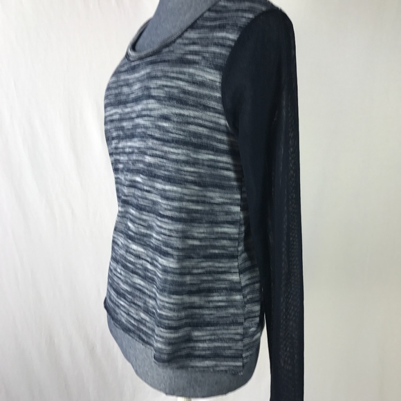 Small Simply Vera Wang Shirt - Blue Sheer Sleeve - Picture 4 of 8